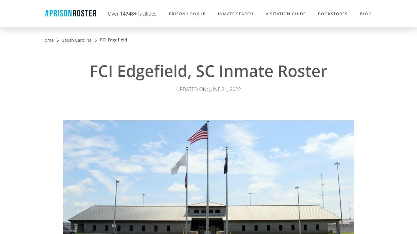 FCI Edgefield, SC Inmate Roster - Prisonroster